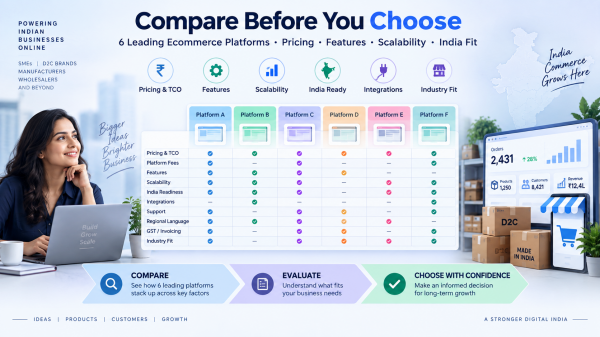 Best Ecommerce Platform in India for SMEs & D2C Brands (2026 Comparison Guide)