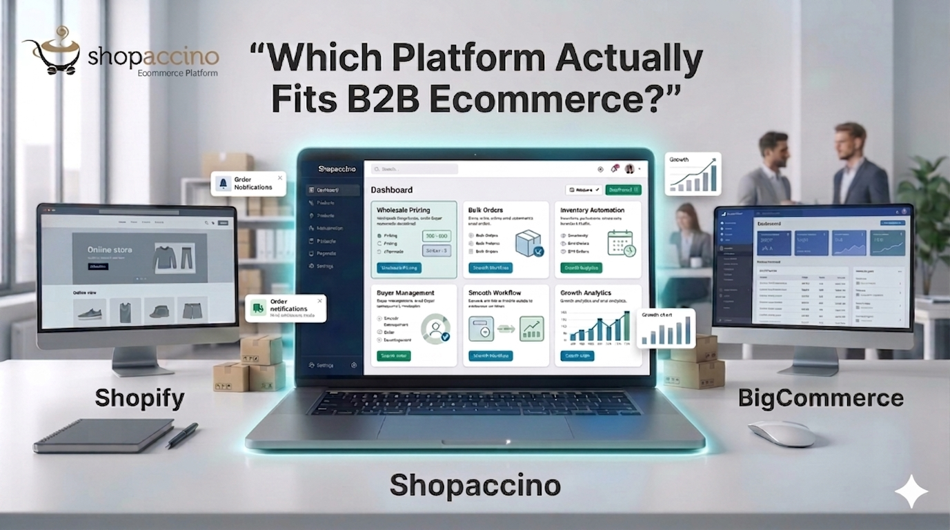 Shopify vs BigCommerce vs Shopaccino for B2B Ecommerce: Which One Actually Fits?