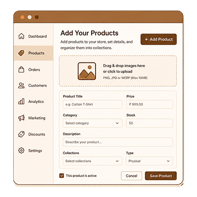 Add Your Products