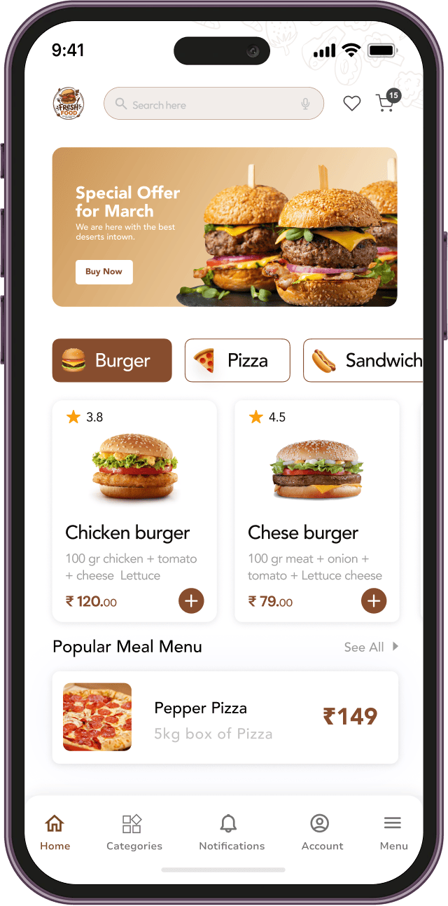 Customer Ordering Mobile App