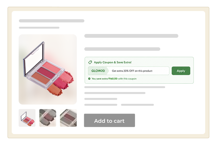 Coupon on Product Detail Page