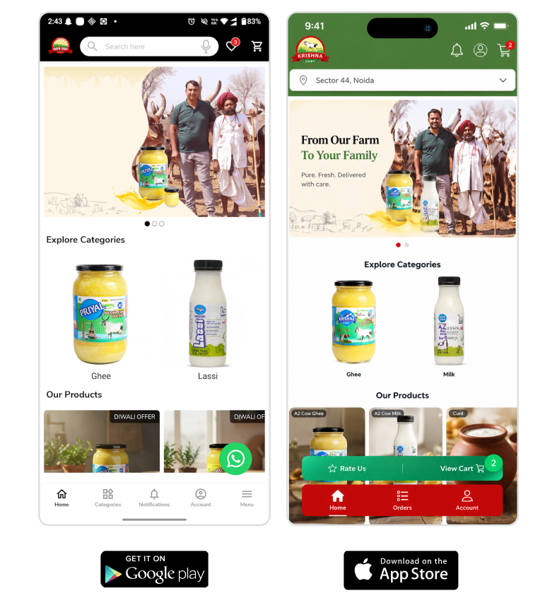 Dairy Mobile App for iOS & Android
