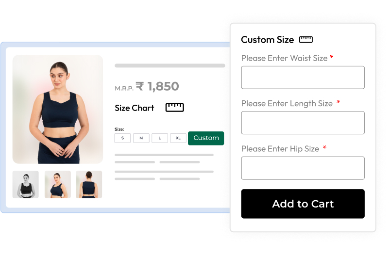 Custom Size Specification Form