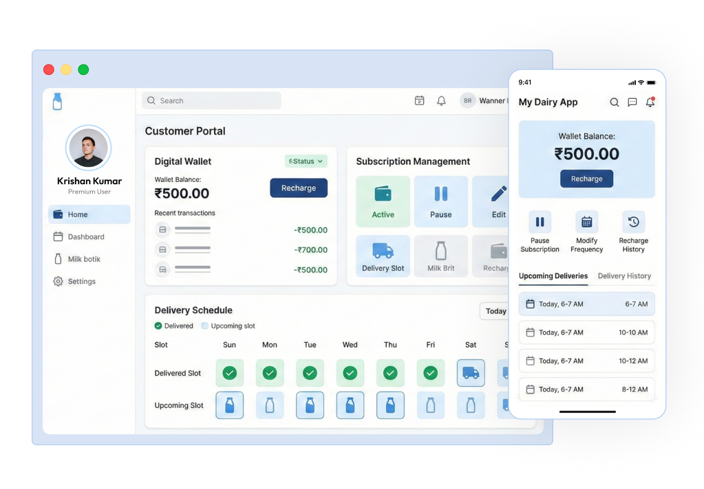 Customer Dashboard & Wallet System