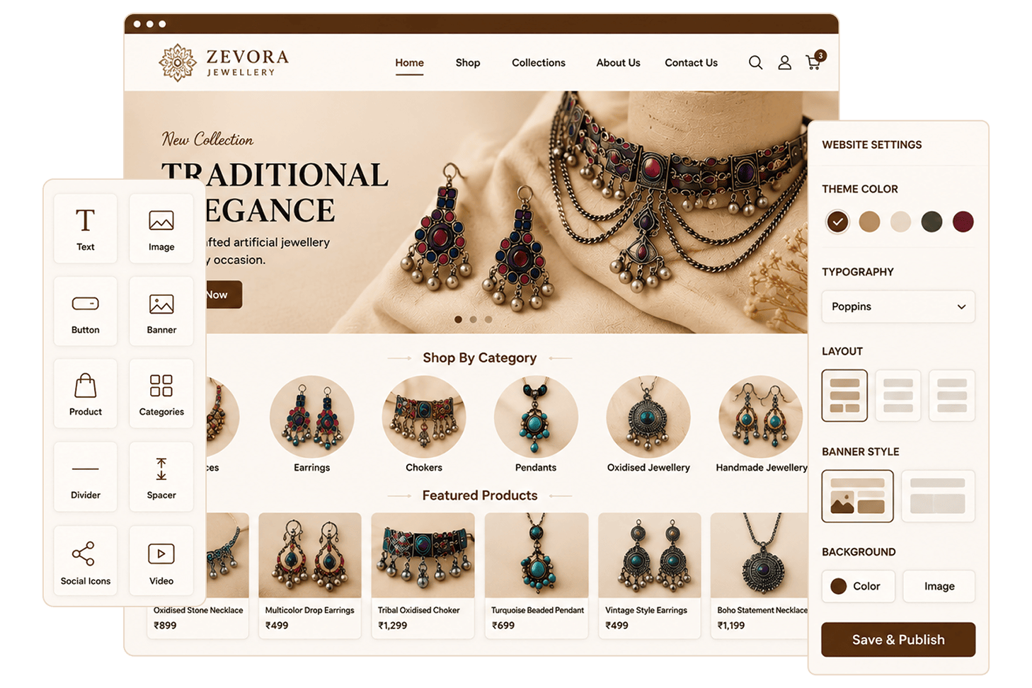 Fashion Jewellery Online Store Builder by Shopaccino