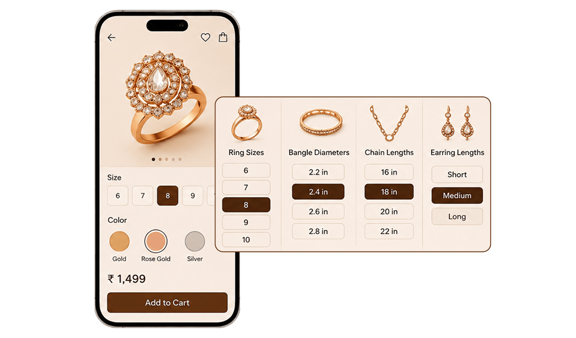 Variants You Can Configure for Fashion Jewellery