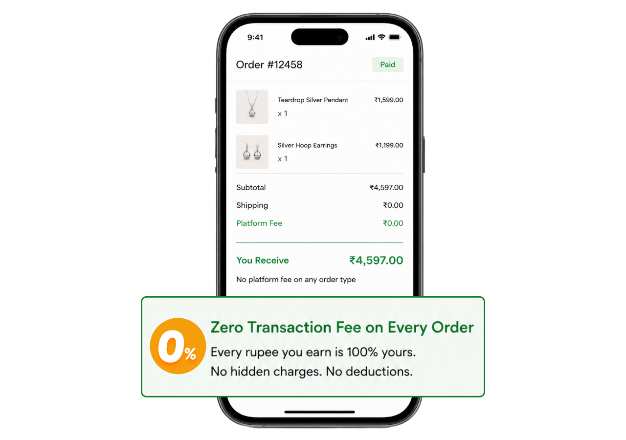 Zero Transaction Fee on Every Fashion Jewellery Order