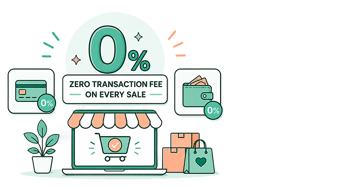 Zero Transaction Fee on Every Sale