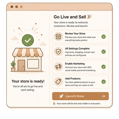 Go Live and Start Selling