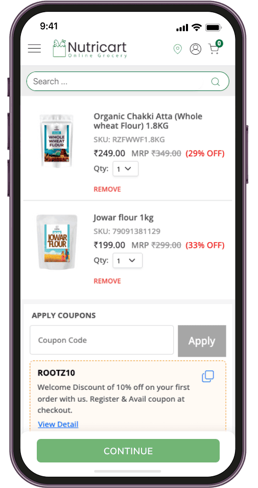 Shopaccino Grocery App Development