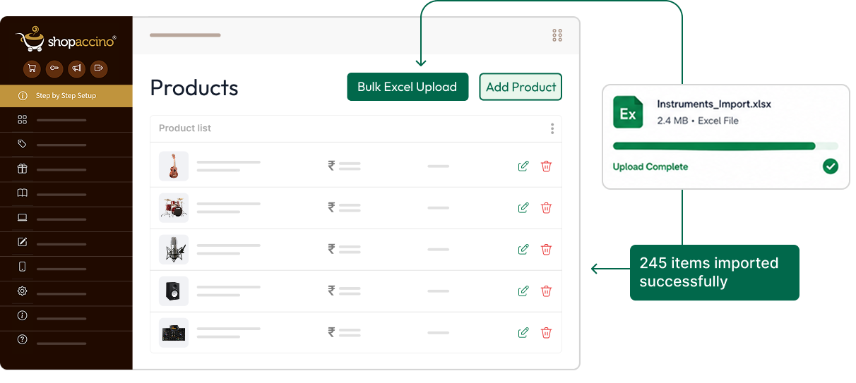 Bulk Excel Upload