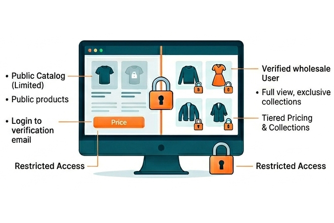 Access-controlled product catalogue with hidden pricing