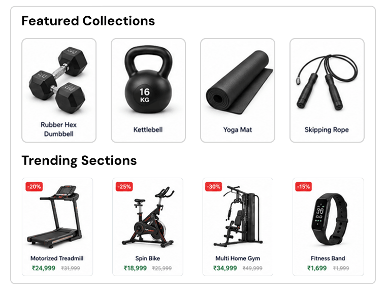 Featured Collections & Trending Sections