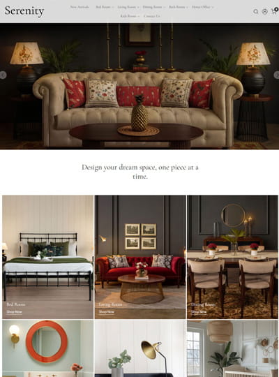 Serenity theme for a wellness and lifestyle online store