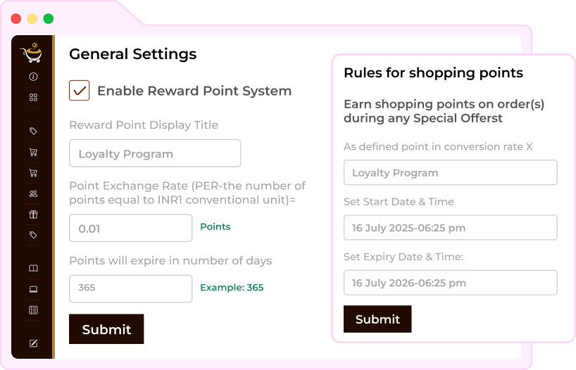 Set reward point value