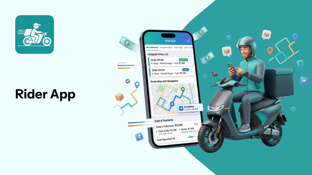 Vips Rider App Rider App for In-House Delivery Management | Shopaccino